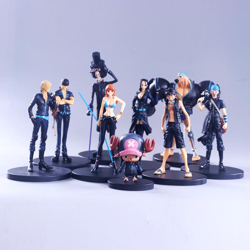 Anime DXF One Piece Film Gold Grandline Men 9pcs/set 15th Anniversary Characters Luffy Figure Collection Toys
