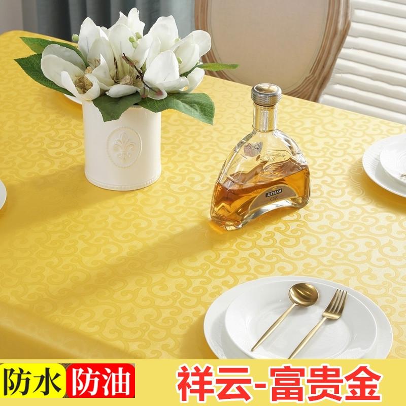 Runde Tischdecke aus Kunststoffspitze, dicke, mehrfarbig bedruckte Tischdecke, wasserdicht, ölbeständig, waschbar