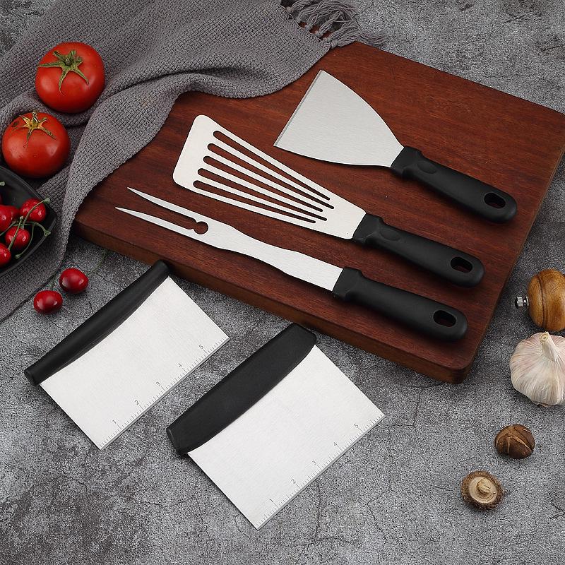 Stainless Steel Teppanyaki & Cooking Spatula Set - Steak, BBQ, Baking Utensils