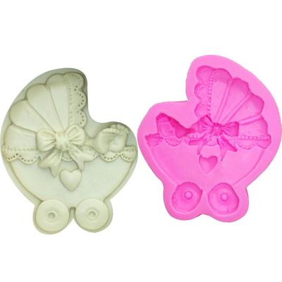 Silikonform Babyauto Kutsche Fliege Fondantform Kuchendekorationswerkzeuge Schokoladen-Gumpaste-Form