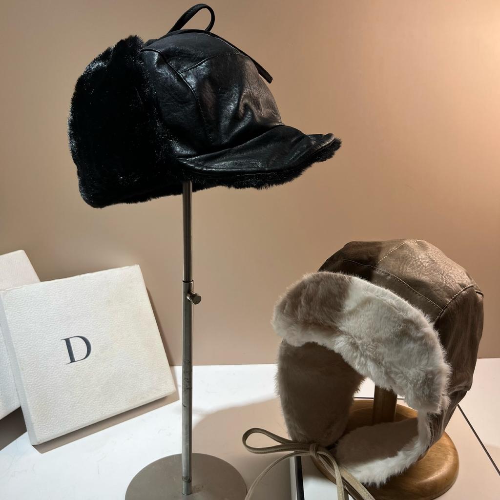 Winter Japanese Simulation Rabbit Velvet High-Quality Leather Leifeng Hat Northern Outdoor Riding Windproof Warm Ear Protector