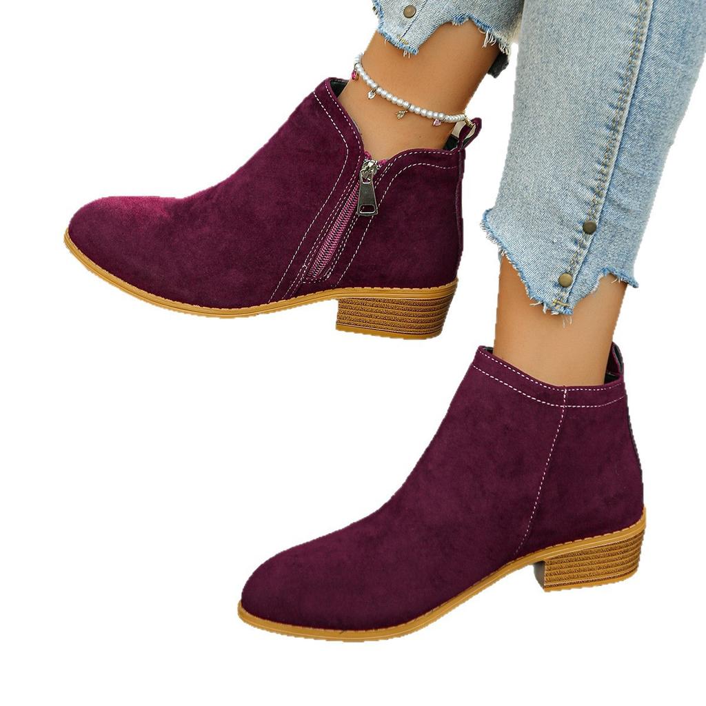 Schuhe für Damen Herbst Frühling Damen Spitz zulaufend Übergröße 36-43 Bequem Rutschfest Stiefeletten Lässige Damenschuhe
