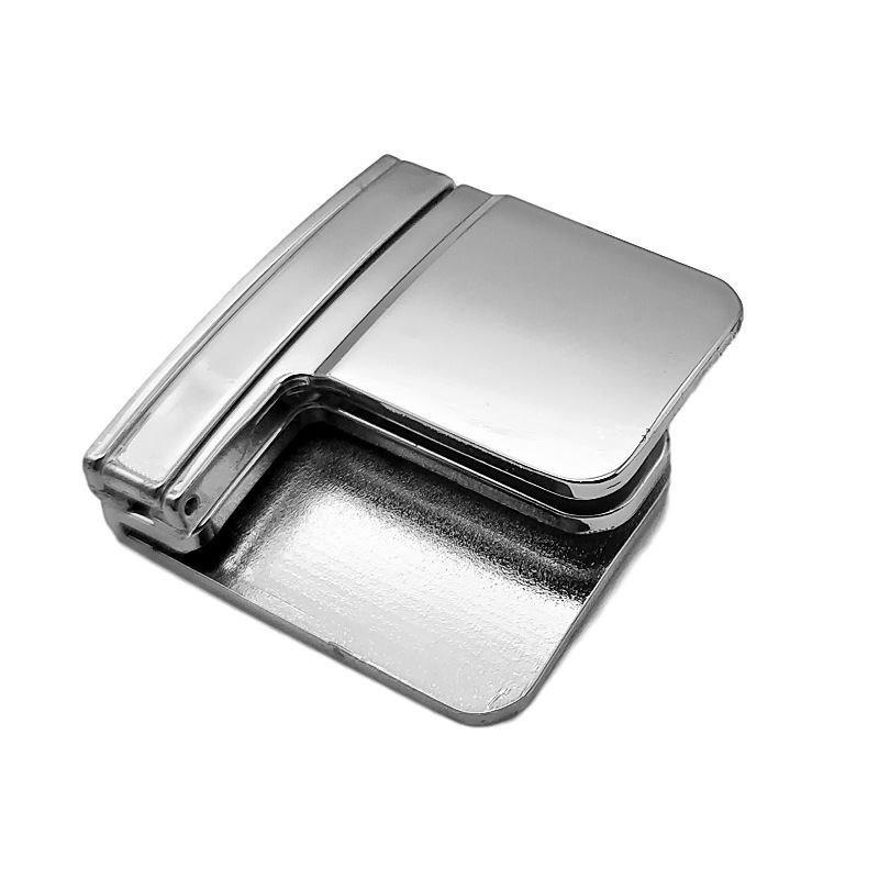 

Folding Men Belt Buckle Shinning Zinc Alloy Clip Silver