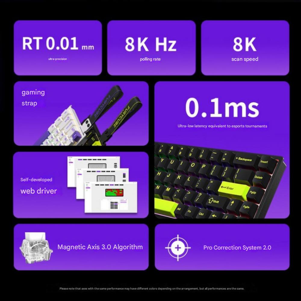 FURYCUBE M68HE 8k Szybki Wyzwalacz Magnetyczna Oś Klawiatura Gamingowa ACE 68 Mechaniczna Wooting e-sport