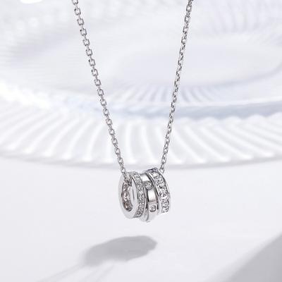 Small Waist Necklace for Women, Japanese and Korean Simple Three-ring Multi-circle Pendant Collarbone Neck Chain