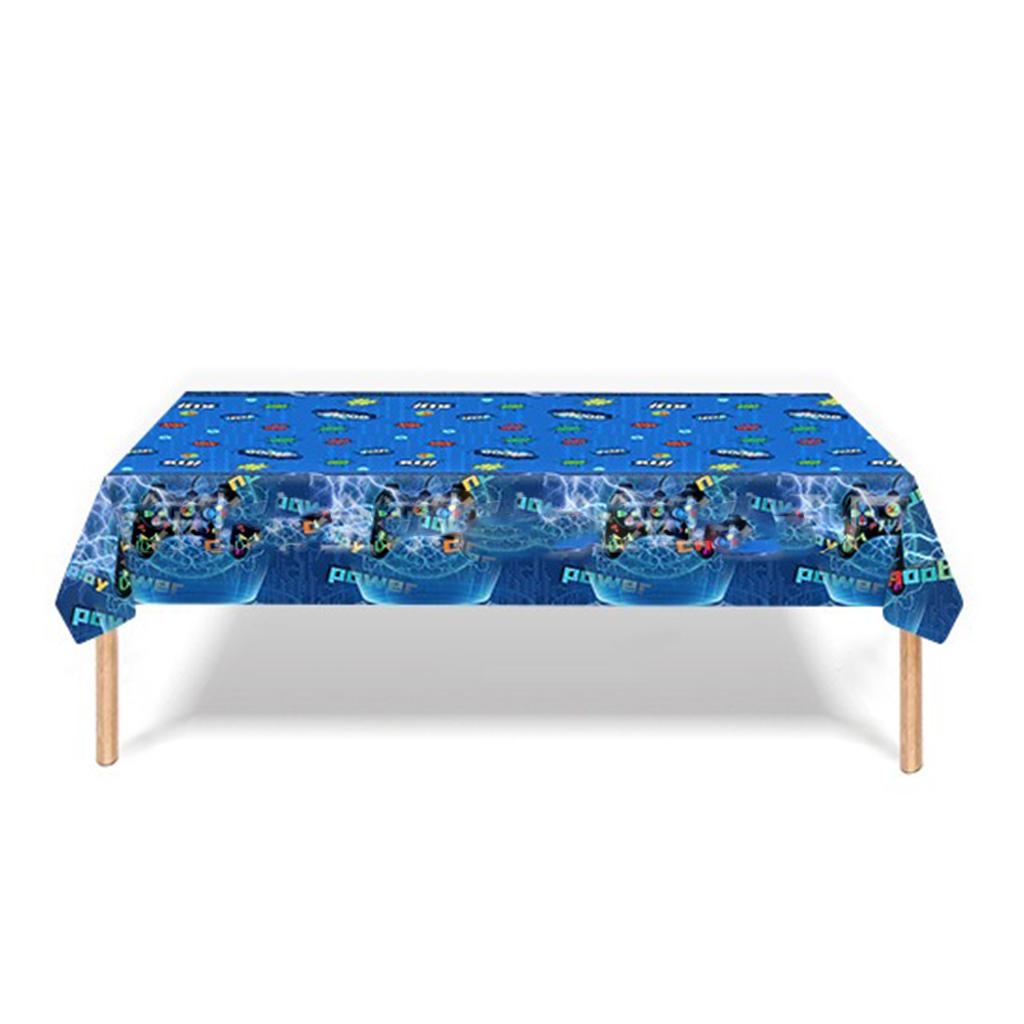 Blue Lighting Game Theme Disposable Tableware Set Blue Game Handle Paper Plates Napkins Happy Boy Game Birthday Party Supplies