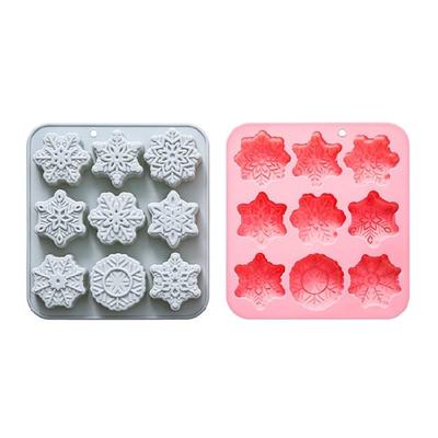 Schneeflockenform Silikon Bastelformen Für Weihnachten Backen Seife Kerzenherstellung Hitzebeständig Antihaftbeschichtet Vorne Leichtes Entformen