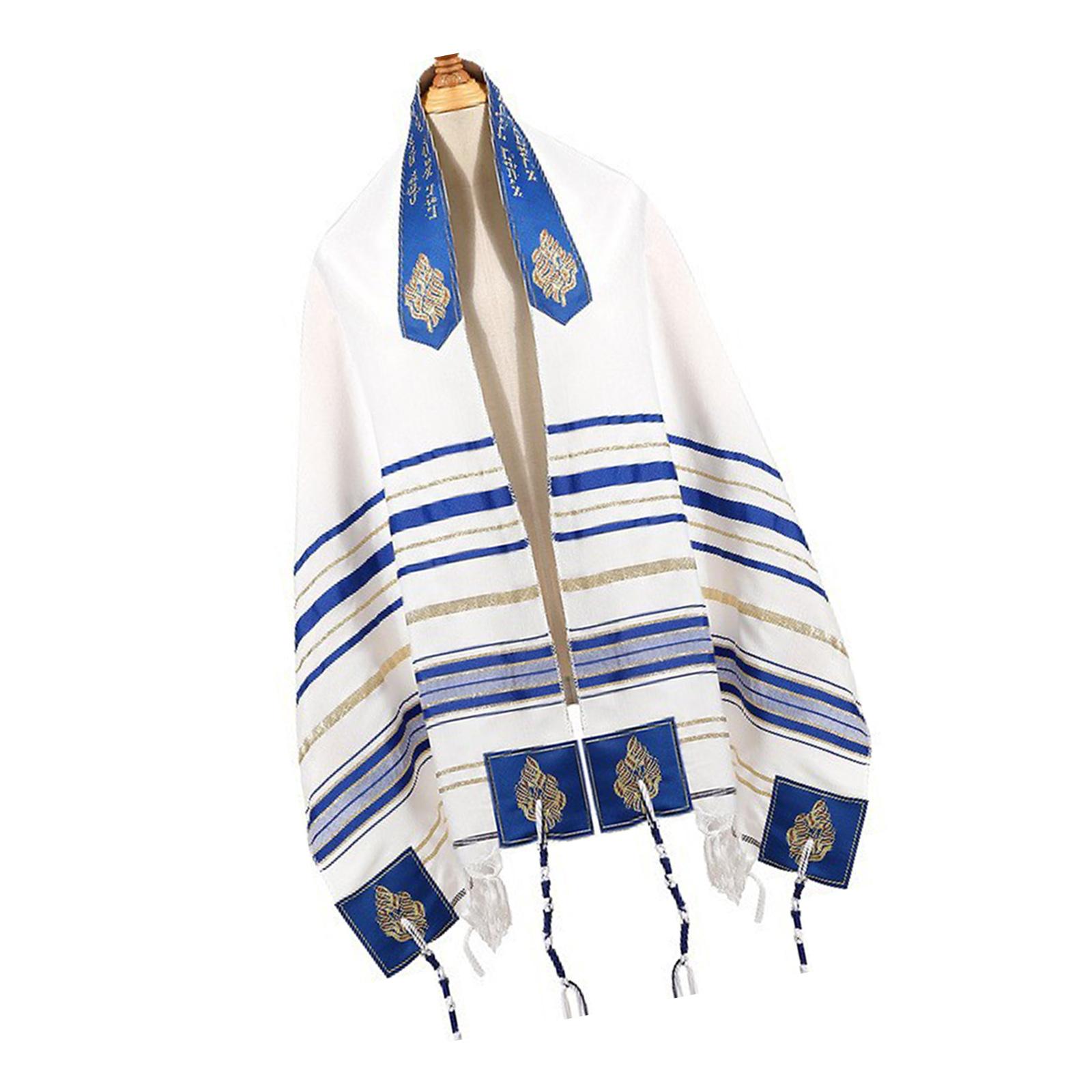 

Oversized Jewish Prayer Shawl For Religious Ceremonies And Cultural Event 60x180cm Traditional Tallit for Worships королівський синій колір