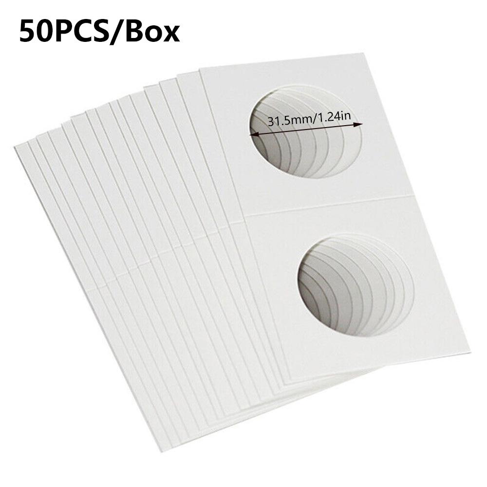 50 buc. Suporturi pătrate de monede din carton Suporturi pentru monede Suporturi pentru monede 17,5 mm-40 mm Suporturi pentru monede Clip de depozitare Suporturi pentru monede Capac pentru depozitare