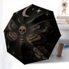 Mystical Moth Moon Stars Circular Wall ArtUmbrella, Portable 3-Fold Compact Umbrella for Men & Women Gift