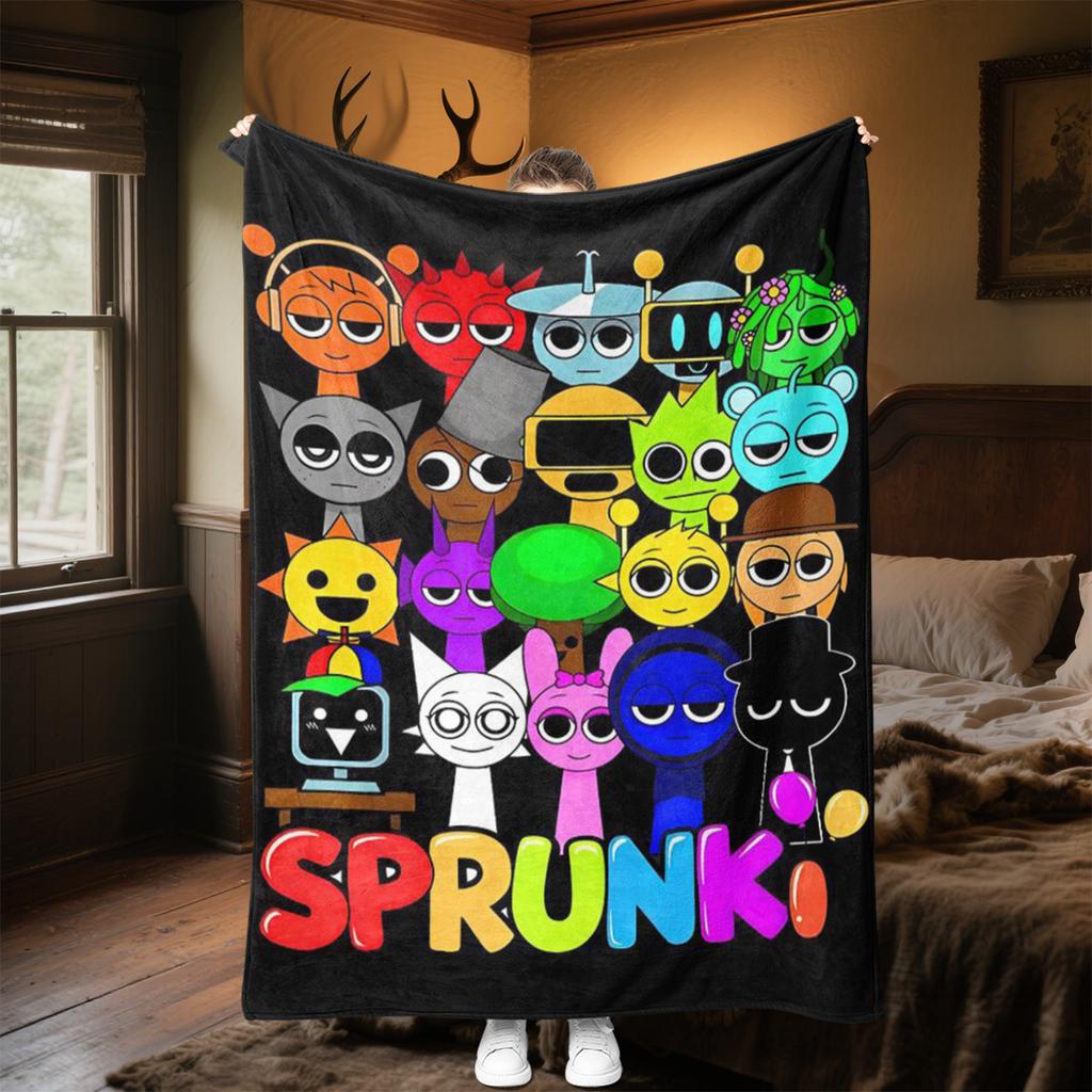 Sprunki Characters Plush Blanket Soft Comfortable All Seasons Perfect Gift Couch Office Nap Outdoor Travel Blanket