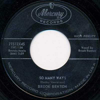 7inch Record BROOK BENTON - So Many Ways 7152X45 Mercury 1959 US Soul/Funk Used