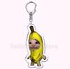 Creative Banana Cat with Heart Keychain for Accessories Bag Pendant Food Fruit Happy Cats Key Chain Ring Keychains Jewelry Gift