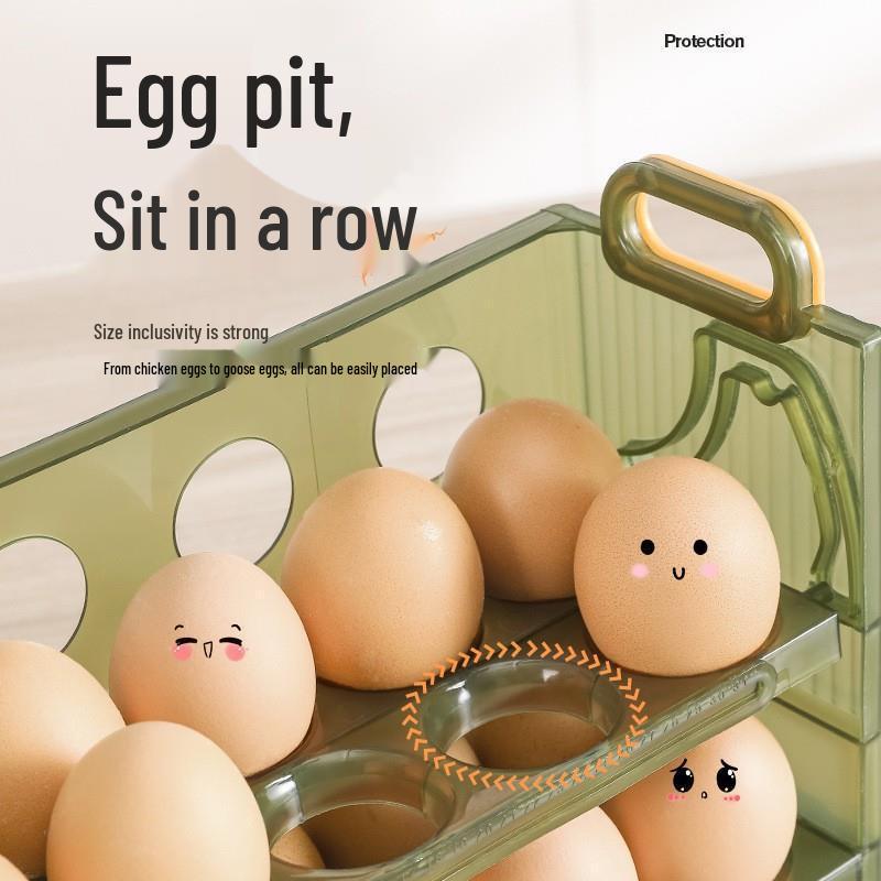 Flip-Top Egg Storage Box for Refrigerator Door - Fresh-Keeping Egg Holder