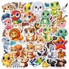 50 Cute Big-Eyed Cartoon Animal Stickers Cute Children'S Handmade Decoration Reward Stickers Diy Graffiti Stickers