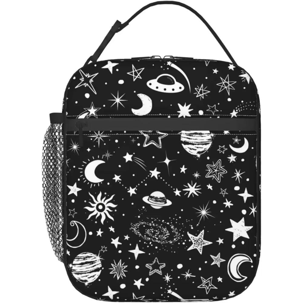 Τσάντα Γεύματος Μονωμένη με Κινούμενα Σχέδια Διαστημική Ρουκέτα Πλανήτες Αστέρια για Αγόρια Κουτί Φαγητού για Γραφείο Ταξίδια Τσάντα Μεταφοράς Γεύματος για Γυναίκες και Άνδρες