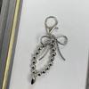 Fashion Heart Bowknot Beaded Keychain Pendant Backpack Handbag Charm Pendant Hangings Decoration Sweet Pendant Gift