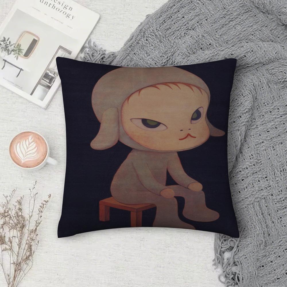 Art Yoshitomo Nara Pillow Case Cover Square Sofa With For Pattern Comfortable Cushionsuitable Of Room