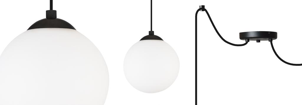 CEILING HANGING LAMP SPIDER BALL BLACK LED 15cm