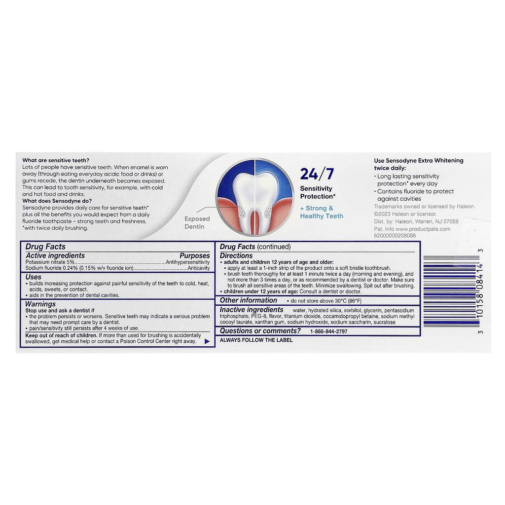 Extra Whitening Toothpaste with Fluoride, Twin Pack, 2 Tubes, 113G (4Oz) Each