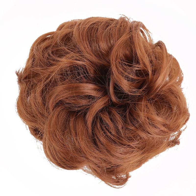 Messy Hair Bun Extensions Rubber Band Synthetic Hair Extension Curly Wavy Messy Synthetic Chignon Scrunchy Updo Hairpiece For Women Girls