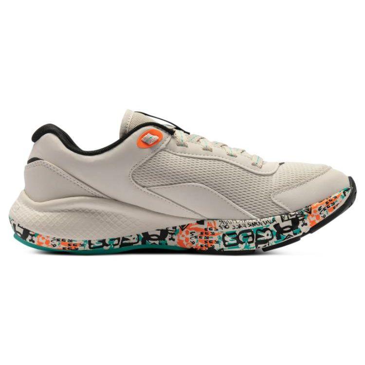 Under Armour UA Charged Comfortable Lightweight Fabric Leather Low Top Casual Running Shoes Women Sneaker White 3027033-100