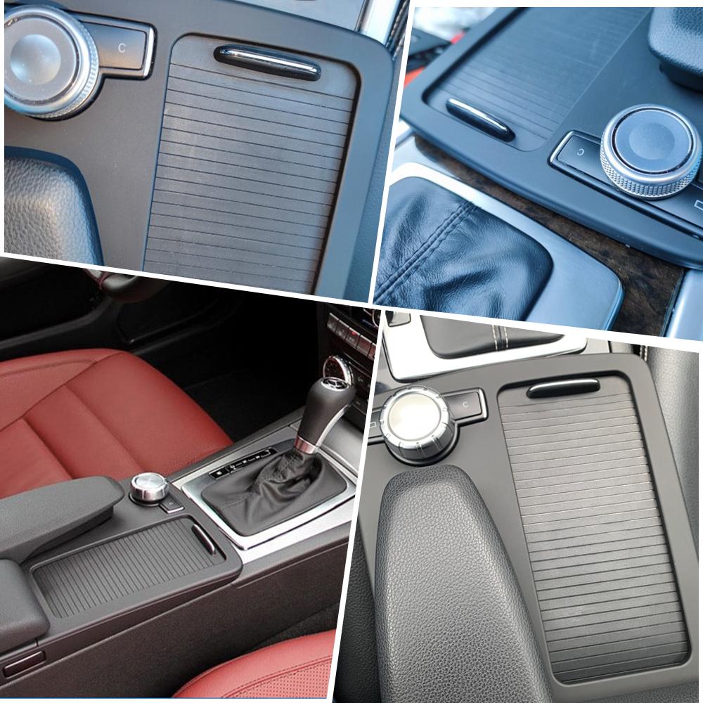 Consolă centrală auto pentru Mercedes Benz W204 C C180 C200 C220 E W212 E260 E300 Capac ornamental pentru panou suport pentru pahare + capac jaluzel