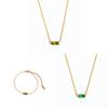 Titanium Steel Birthstone Pendant Necklace For Women Men With Geometric Design