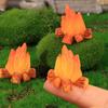 10PCS Mini Campfire Models Fake Fire Resin Flame Artificial Micro Miniatures Fireplace Dollhouse Micro Landscaping Ornaments