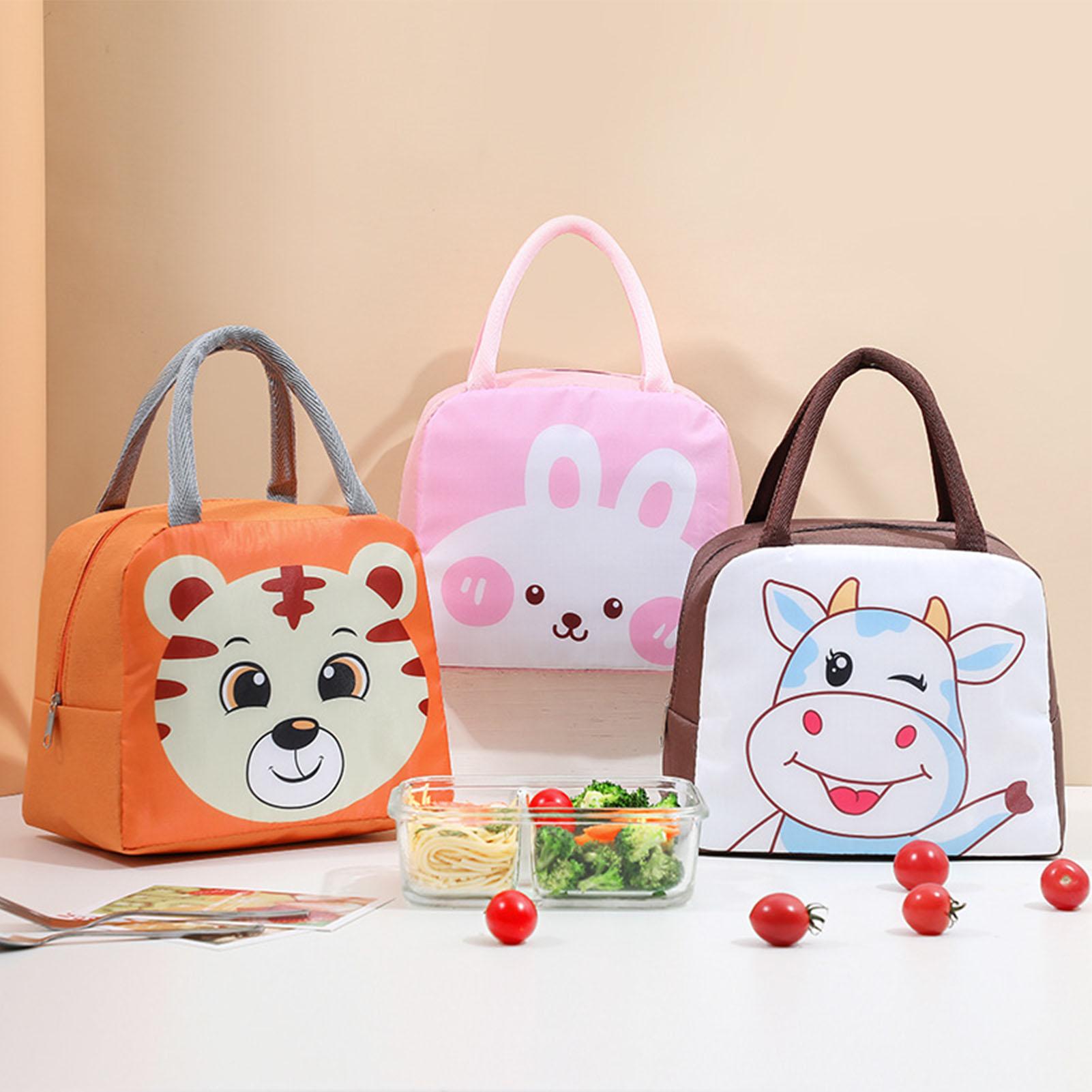 Lunch Bag Cute Cartoon Animal Pattern Waterproof Large Capacity Portable Thermal Insulation Lunch Box Bag for Women Men 616₽