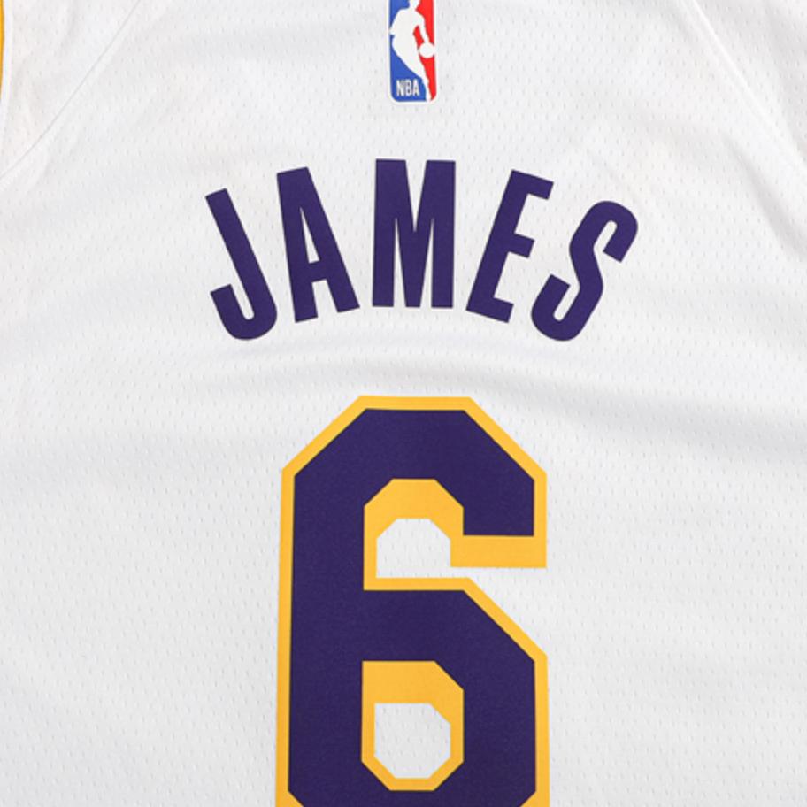 Nike Neformální sportovní souprava Lakers Tým James 6 Dres Dětské sportovní oblečení Bílá 3Z2B7BZ1P-LAK06