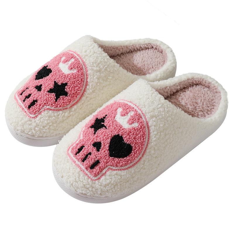 New Halloween crown skull cartoon warm winter cotton slippers men and women couples home indoor cotton slippers