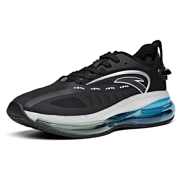 Anta Bubble Full-Length Air Cushion Shock Absorption Non-Slip Wear-Resistant Low-Top Running Shoes Men Running Shoes Black Silver 112125598-1