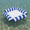 Flotador Inflable para Piscina Rayado 4 Tubos Hamaca de Agua con Malla Silla Lounge Flotante Plegable Esenciales para Fiesta en Piscina de Verano Playa Lago