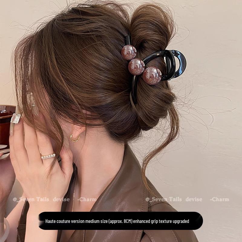 Pince Crabe Perle Élégante: Chignon Moyen Pince à Cheveux Requin pour Femmes - Nouvel Accessoire de Cheveux Élégant 2025