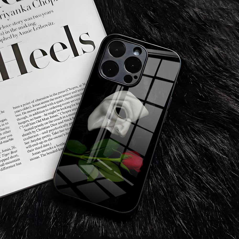 Husă de telefon Phantom Of The Opera Pentru IPhone 17 Air 16 E Pro Max 15 14 13 Mini 12 Pro 11 Max Plus Capac Negru din Sticlă