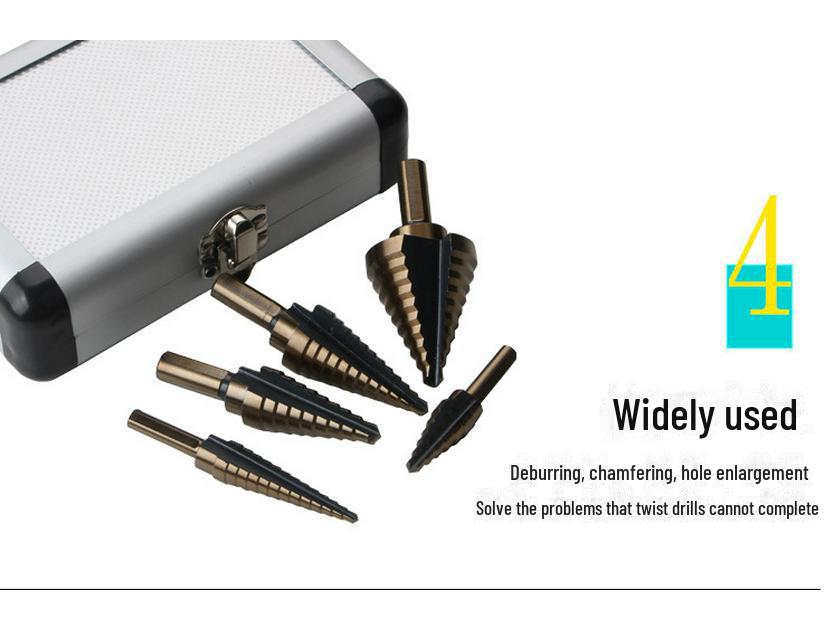 5-Piece British Step Drill Bit Pagoda Twist Drill Set