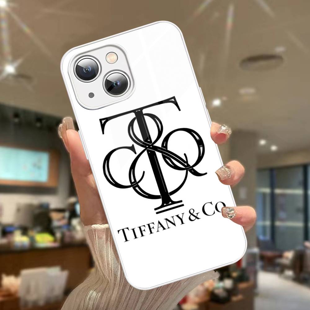 

T-tiffanyS Logo For IPhone 14 13 12 Mini 11 Pro XS Max X XR 14 Plus Tempered Glass Cover iphone X