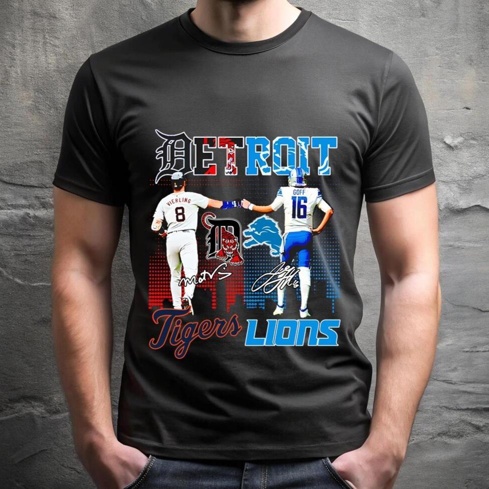 Detroit City Sports Tribute Unisex T-Shirt Football and Baseball Mashup Art Unisex T-Shirt XXXL