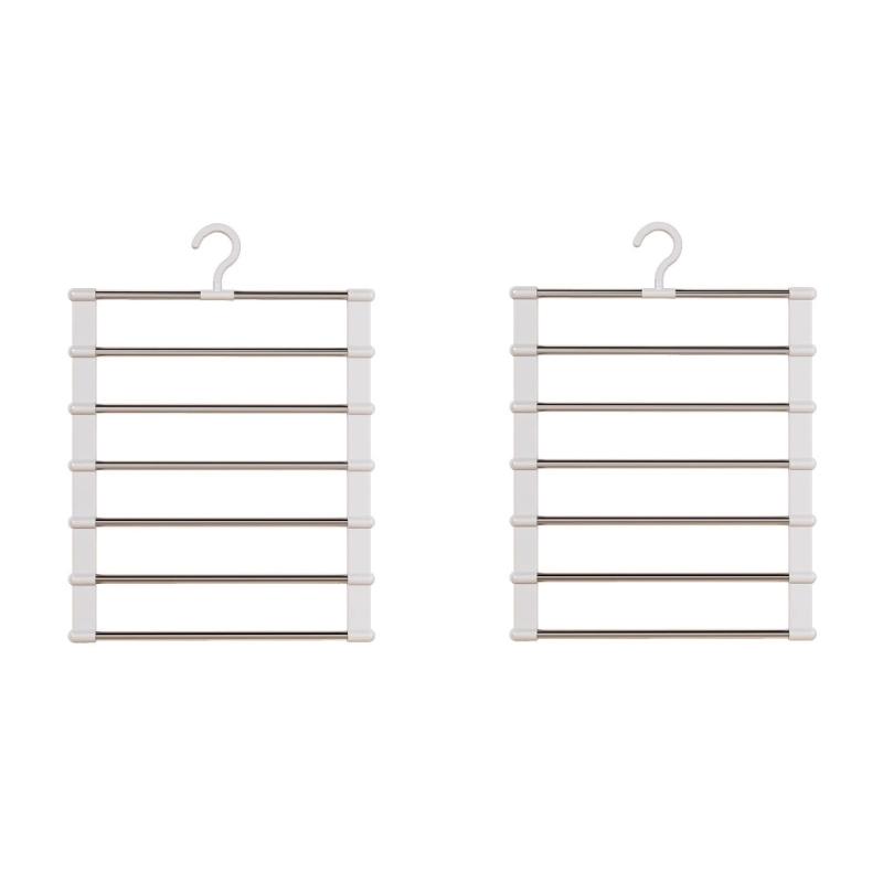 Functional Stackable Clothes Holder for Pants Solid Metal Frame with Protective Clasps
