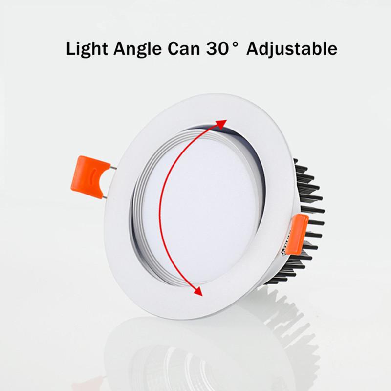 4 Types Dimmable Recessed LED Downlights 5W 7W 9W 12W 15W 18W COB LED Ceiling Lamp Spot Lights AC110-220V Round LED Panel Light