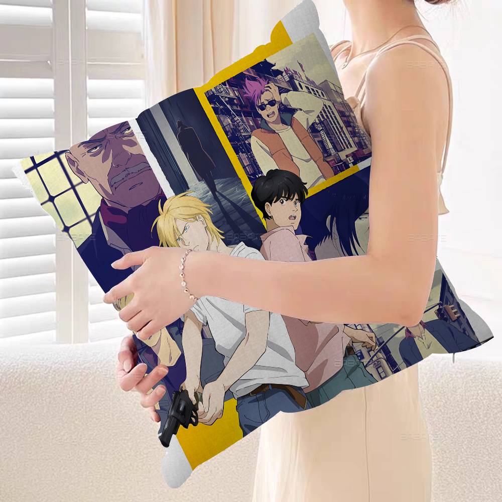 Banana Fish Pillow Cover for Bedroom Room and Living Room Sofa Decorative Cushion Cover