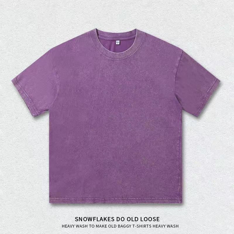 Retro Distressed 300g Unisex Loose Fit Drop Shoulder Tee