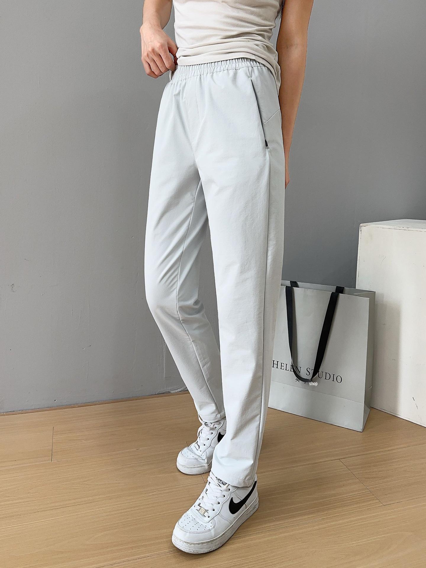 

Longjia 2026 Quick-Dry Casual Unisex Straight-Leg Pants - Lightweight, Breathable, Elastic Waist for Spring/Summer Small серый