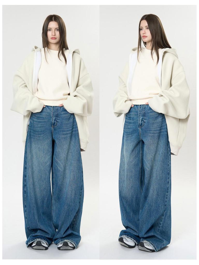 Louvre Jarné Retro Široké Džínsy: Štýlové, Úzke, Ležérne nohavice pre ženy