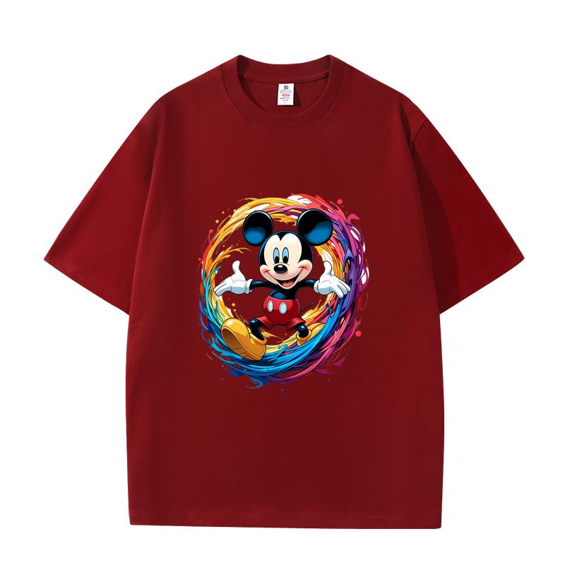 D06-36 MINISO 2026 Summer High-quality Printed Pure Cotton Shoulder Style Men's and Women's Round Neck Short Sleeved Couple T-shirt