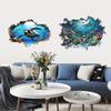 Broken Wall Underwater World Bathroom Sanitary Wall Stickers