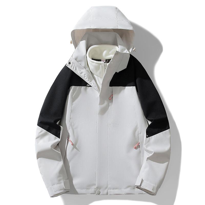Outdoor Mountaineering Autumn and Winter New Three-in-one Jacket Jacket for Men and Women Thickened Couple Sports Work Jacket