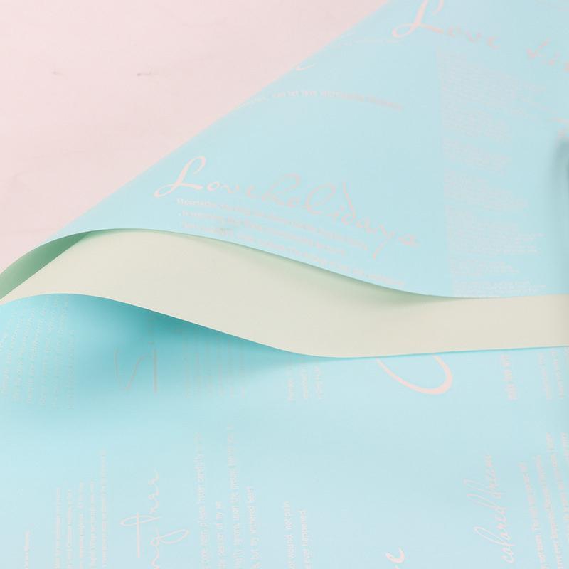 20Pcs Waterproof Floral Wrapping Paper Double Sided Elegant Letter Printed Bouquet Packing Material Bouquet Wrapping Paper
