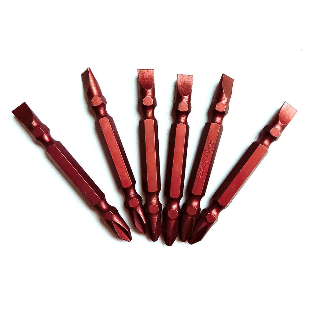 10-Pack Double Head Magnetic Screwdriver Bits High-Quality S2 Steel Construction Cross & Slotted Bits for Durability